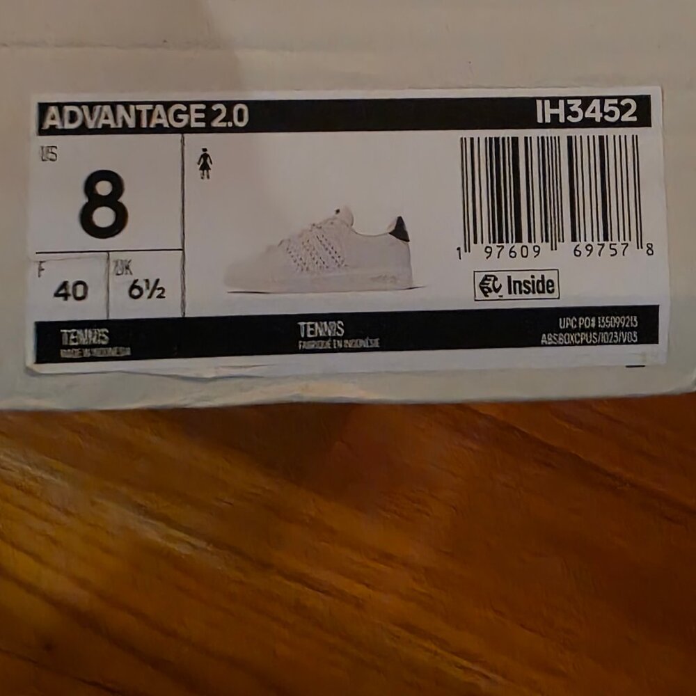 Adidas Women's Advantage 2.0 Athletic Low Top Shoes Cloud White Size 8 Classic - Picture 9 of 10
